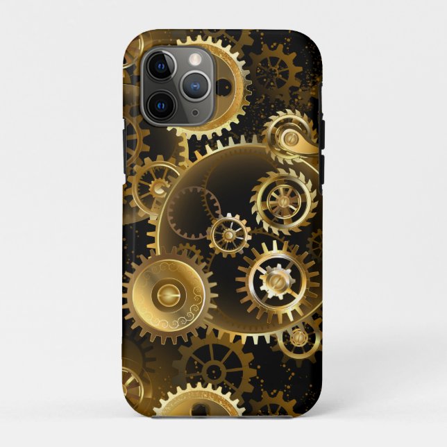 Seamless Steampunk Brass Gears Case-Mate iPhone Case (Back)