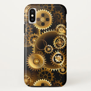 Seamless Steampunk Brass Gears iPhone XS Case