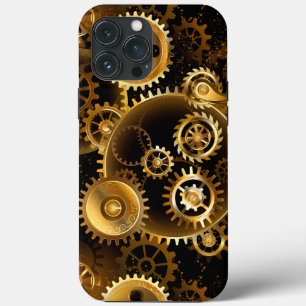 Seamless Steampunk Brass Gears iPhone 13 Pro Max Case