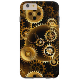 Seamless Steampunk Brass Gears Tough iPhone 6 Plus Case