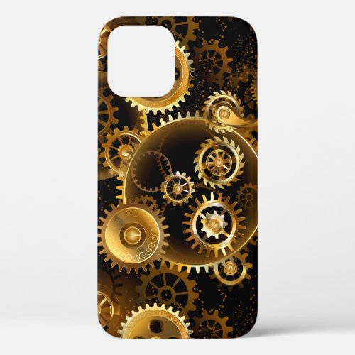Seamless Steampunk Brass Gears iPhone 12 Pro Case