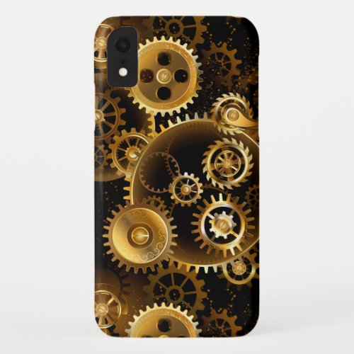 Seamless Steampunk Brass Gears iPhone XR Case