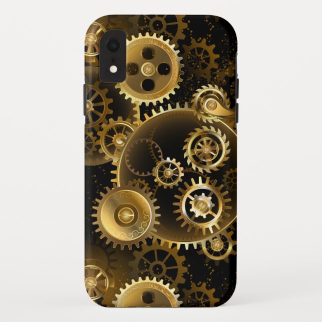 Seamless Steampunk Brass Gears Case-Mate iPhone Case (Back)