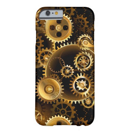Seamless Steampunk Brass Gears Barely There iPhone 6 Case