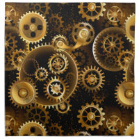 Seamless Steampunk Brass Gears