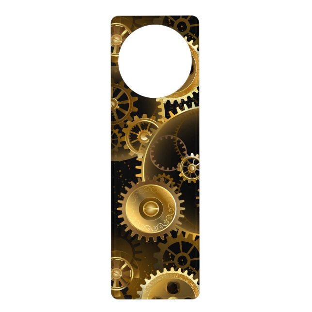 Seamless Steampunk Brass Gears Door Hanger (Front)