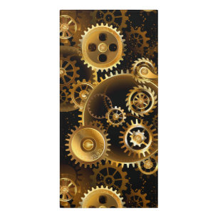 Seamless Steampunk Brass Gears Door Sign
