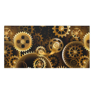 Seamless Steampunk Brass Gears Door Sign