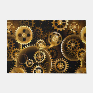 Seamless Steampunk Brass Gears Doormat