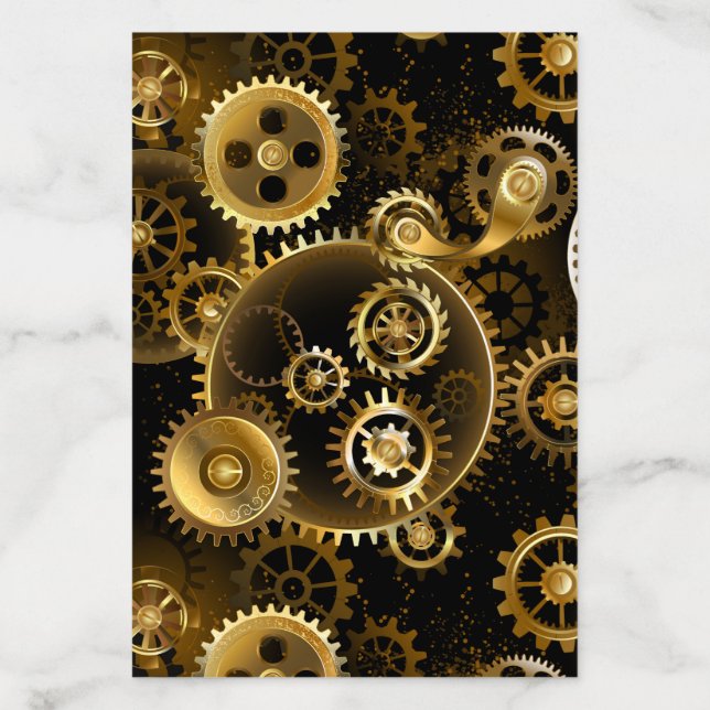 Seamless Steampunk Brass Gears Envelope Liner (Design)