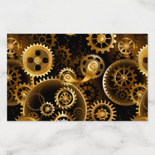 Seamless Steampunk Brass Gears Envelope Liner