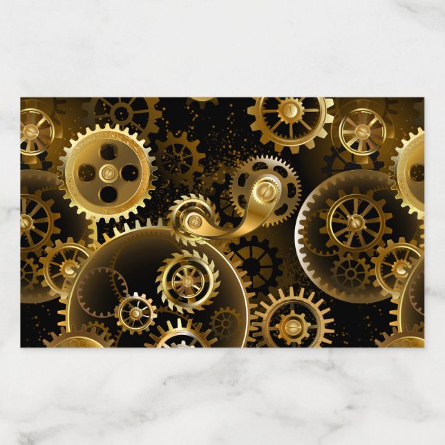 Seamless Steampunk Brass Gears Envelope Liner (Design)