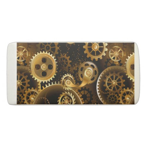 Seamless Steampunk Brass Gears Eraser