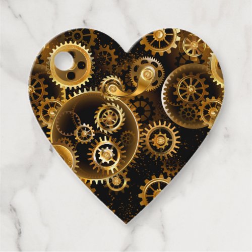 Seamless Steampunk Brass Gears Favor Tags