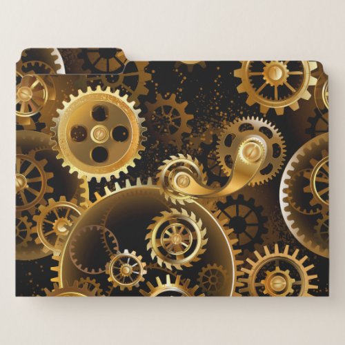 Seamless Steampunk Brass Gears File Folder