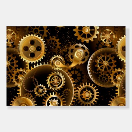 Seamless Steampunk Brass Gears Foam Board