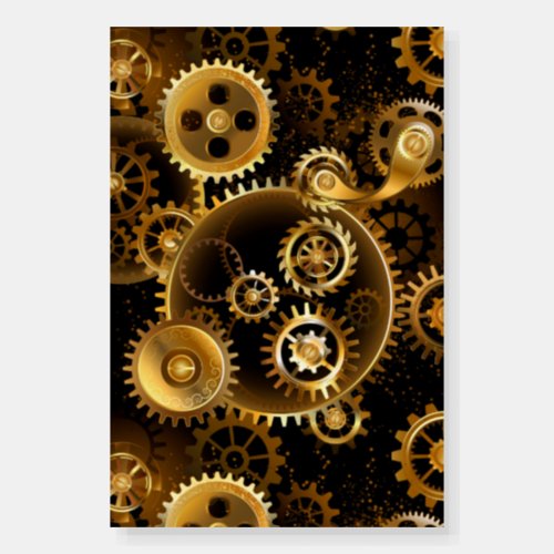 Seamless Steampunk Brass Gears Foam Board