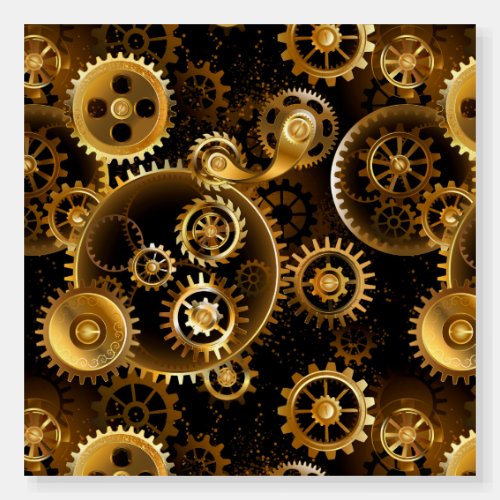 Seamless Steampunk Brass Gears Foam Board