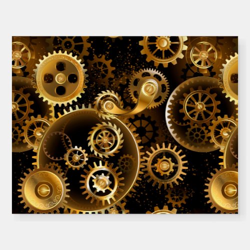 Seamless Steampunk Brass Gears Foam Board