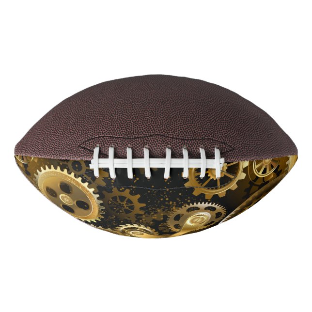 Seamless Steampunk Brass Gears Football (Front)