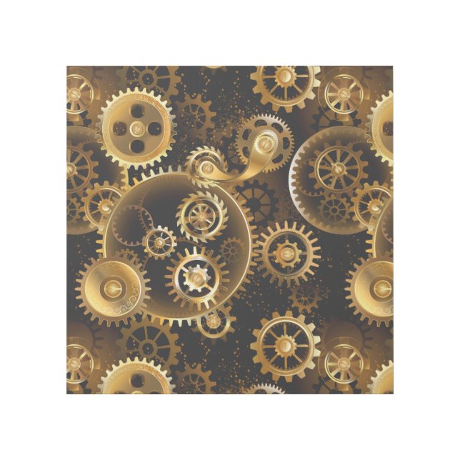 Seamless Steampunk Brass Gears Gallery Wrap (Front)