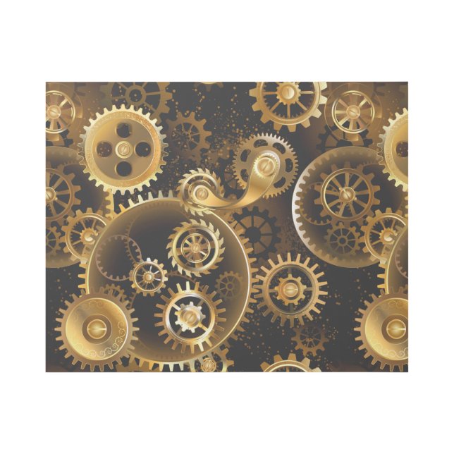 Seamless Steampunk Brass Gears Gallery Wrap (Front)