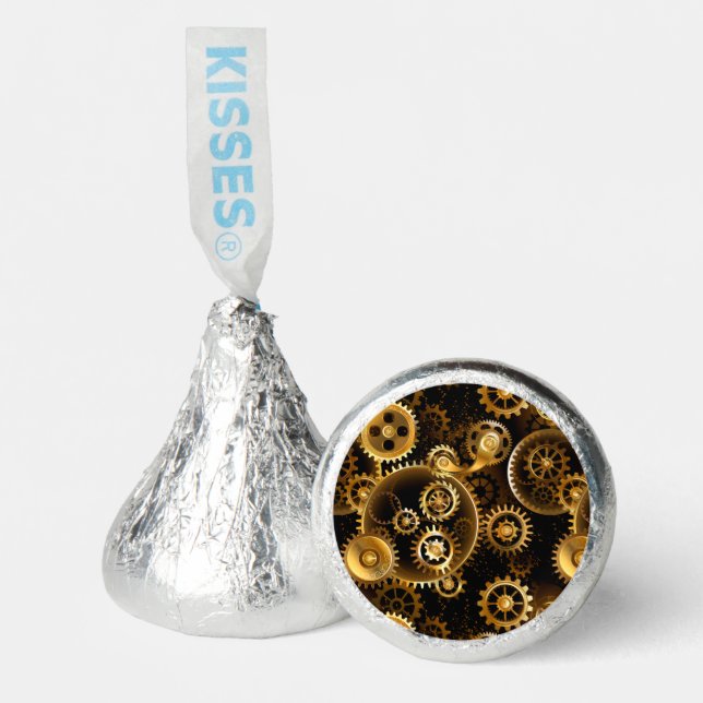 Seamless Steampunk Brass Gears Hershey®'s Kisses® (Front)