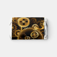 Seamless Steampunk Brass Gears