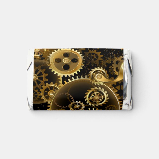 Seamless Steampunk Brass Gears Hershey's Miniatures (Front)