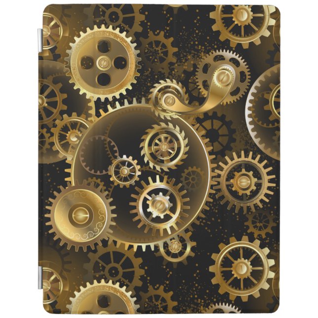 Seamless Steampunk Brass Gears iPad Air Cover (Front)