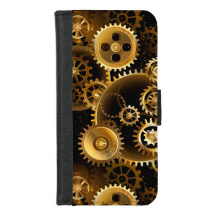 Seamless Steampunk Brass Gears iPhone 8/7 Wallet Case