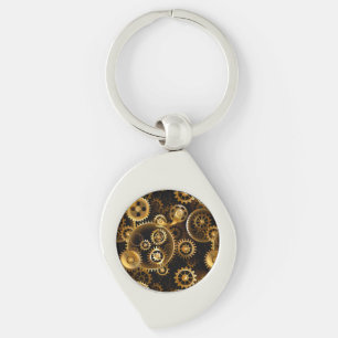 Seamless Steampunk Brass Gears Keychain