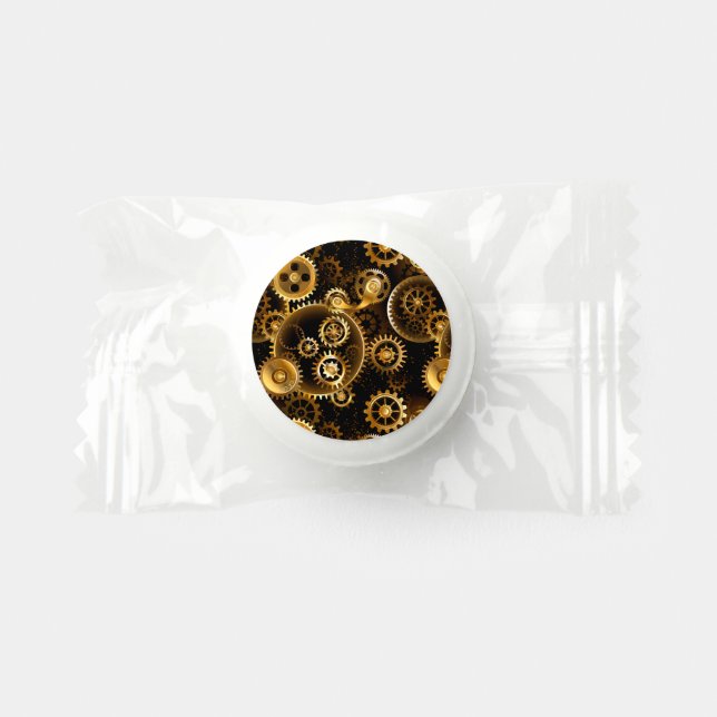 Seamless Steampunk Brass Gears Life Saver® Mints (Front)