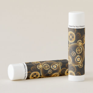 Seamless Steampunk Brass Gears Lip Balm