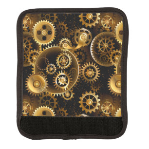 Seamless Steampunk Brass Gears Luggage Handle Wrap
