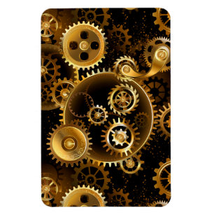 Seamless Steampunk Brass Gears Magnet