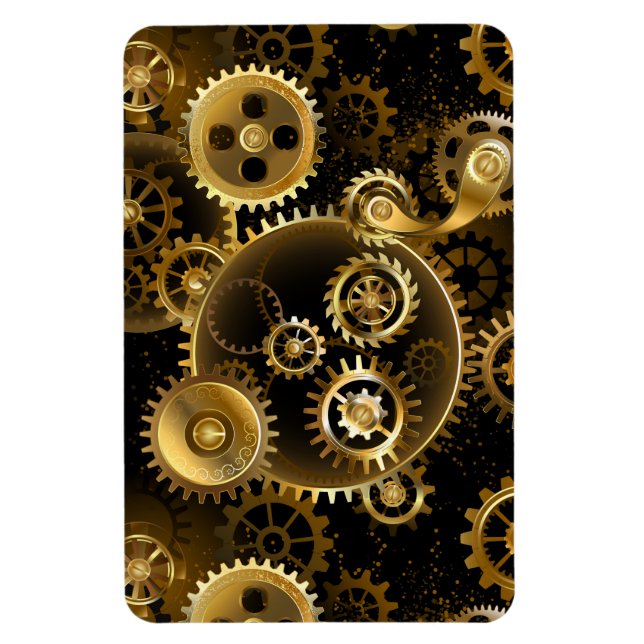 Seamless Steampunk Brass Gears Magnet (Vertical)