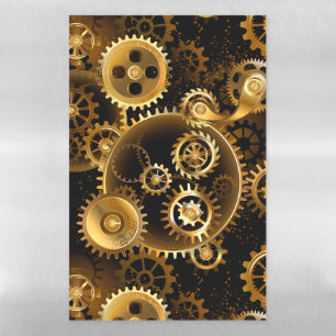 Seamless Steampunk Brass Gears Magnetic Dry Erase Sheet