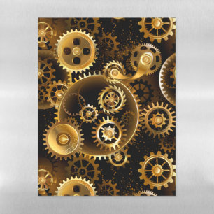 Seamless Steampunk Brass Gears Magnetic Dry Erase Sheet