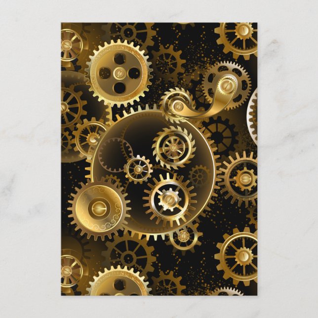 Seamless Steampunk Brass Gears Menu (Front)