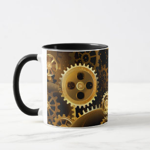 Seamless Steampunk Brass Gears Mug