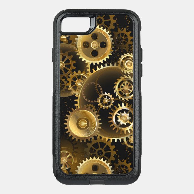 Seamless Steampunk Brass Gears Otterbox iPhone Case (Back)