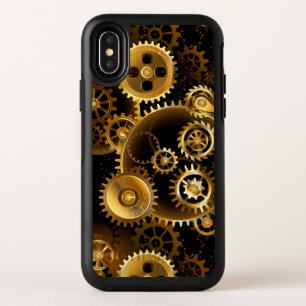 Seamless Steampunk Brass Gears OtterBox Symmetry iPhone X Case