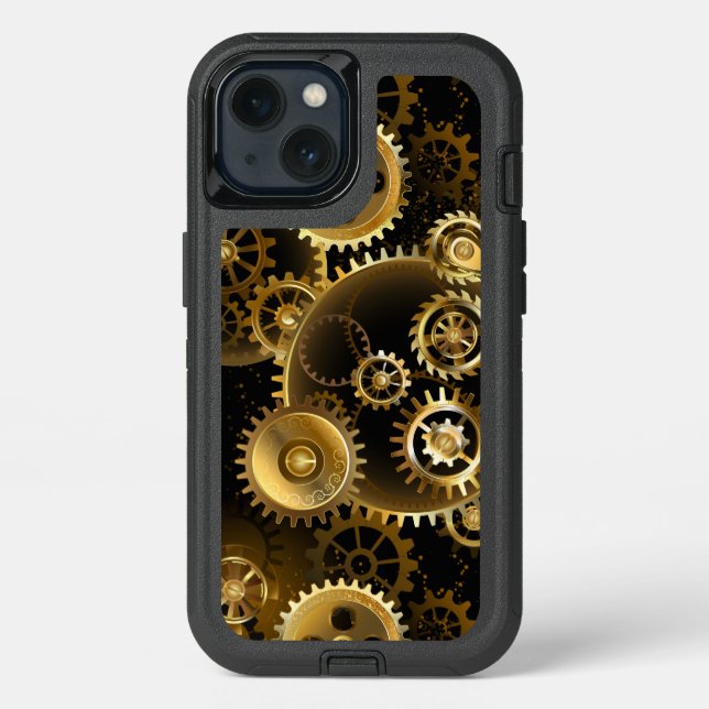 Seamless Steampunk Brass Gears Otterbox iPhone Case (Back)