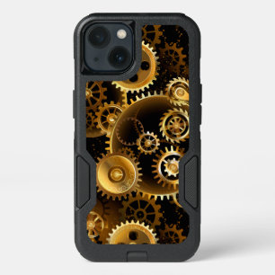 Seamless Steampunk Brass Gears iPhone 13 Case