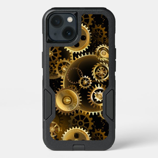 Seamless Steampunk Brass Gears Otterbox iPhone Case (Back)