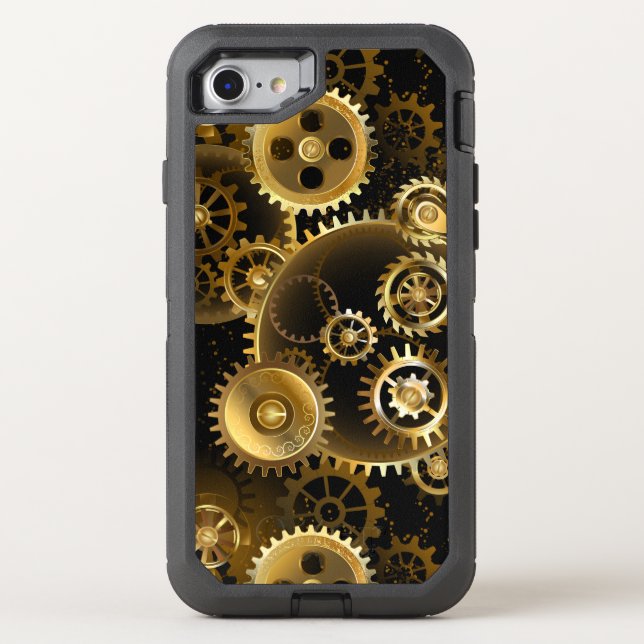 Seamless Steampunk Brass Gears Otterbox iPhone Case (Back)
