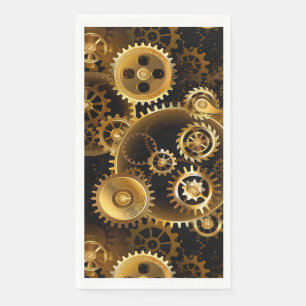 Seamless Steampunk Brass Gears Paper Guest Towels