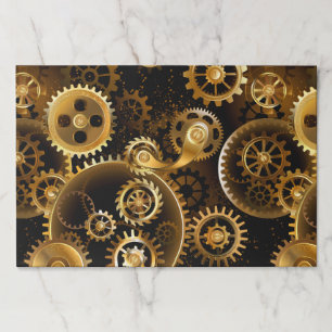 Seamless Steampunk Brass Gears Paper Pad
