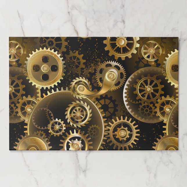 Seamless Steampunk Brass Gears Paper Pad (Front)